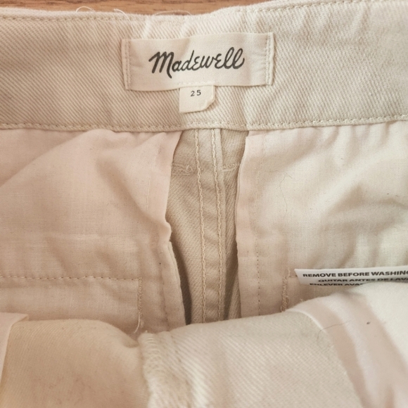 NWOT Madewell Cream High-Rise Pants, Size 25 - Picture 3 of 7